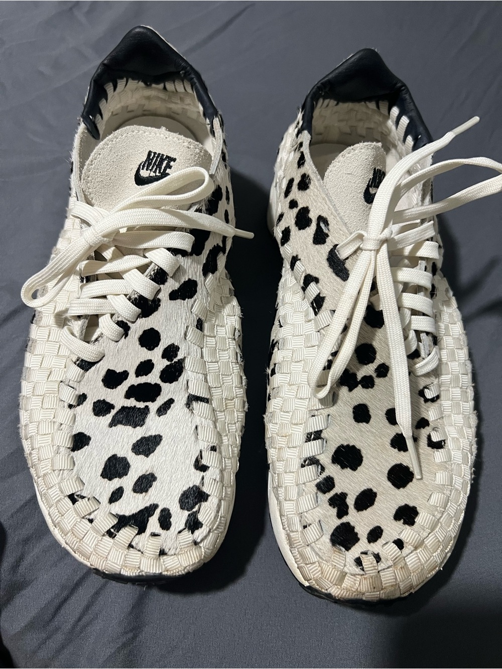 Nike Women’s Black & Cream Dalmatian-Print Woven Sneakers